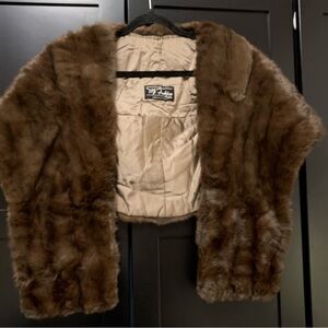 Vintage Mink Fur Women's Stole Old Money Classic Wedding Party